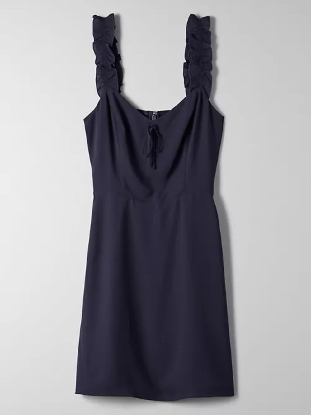 Sunday Best Navy Ruffle-Strap Mini Dress